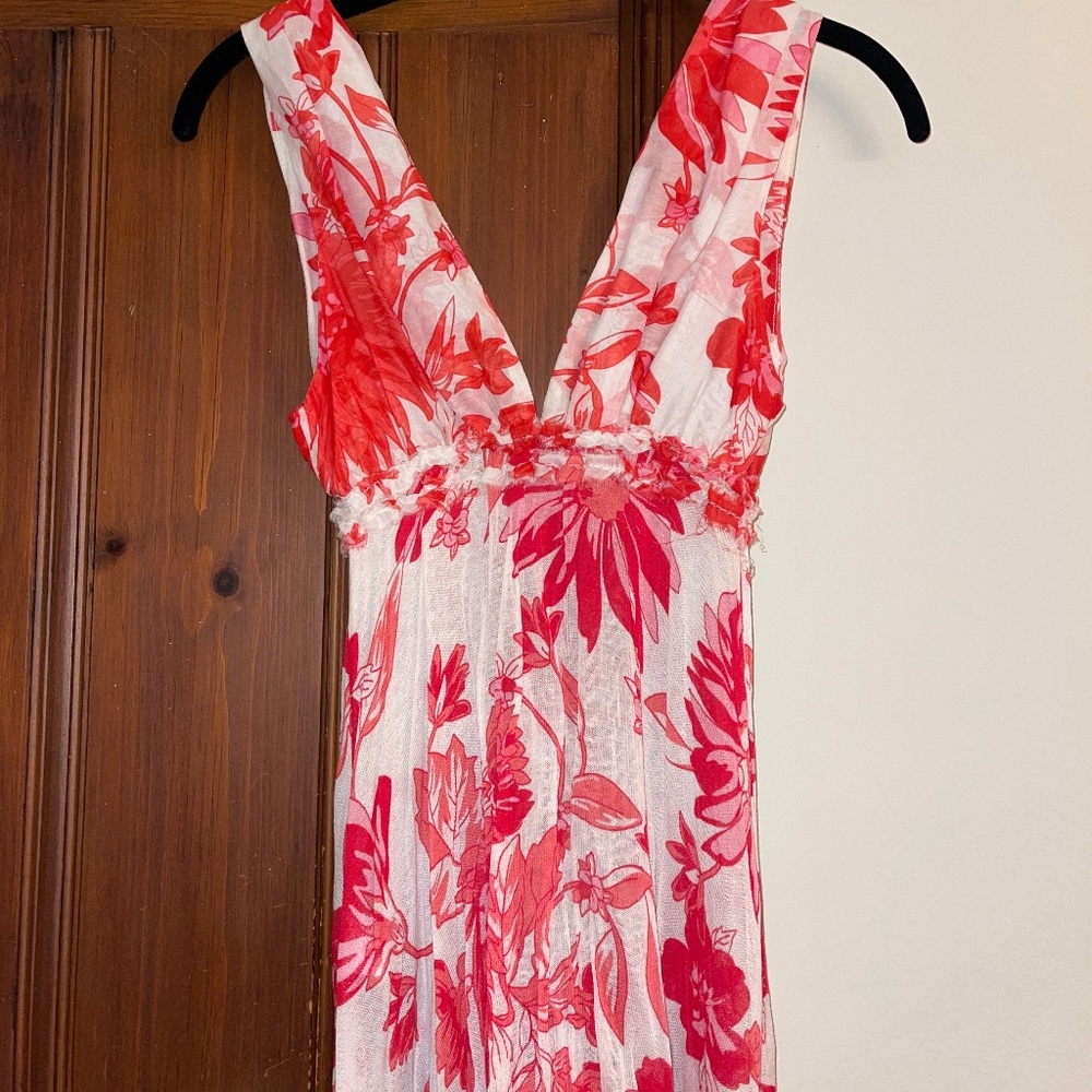 Red flower tank